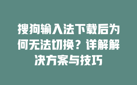搜狗输入法下载后为何无法切换？详解解决方案与技巧 二